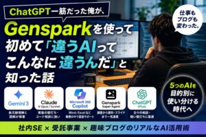ChatGPTしか使ってこなかった僕が、Gensparkで「AIごとにこんなに違うのか」と気づいた話